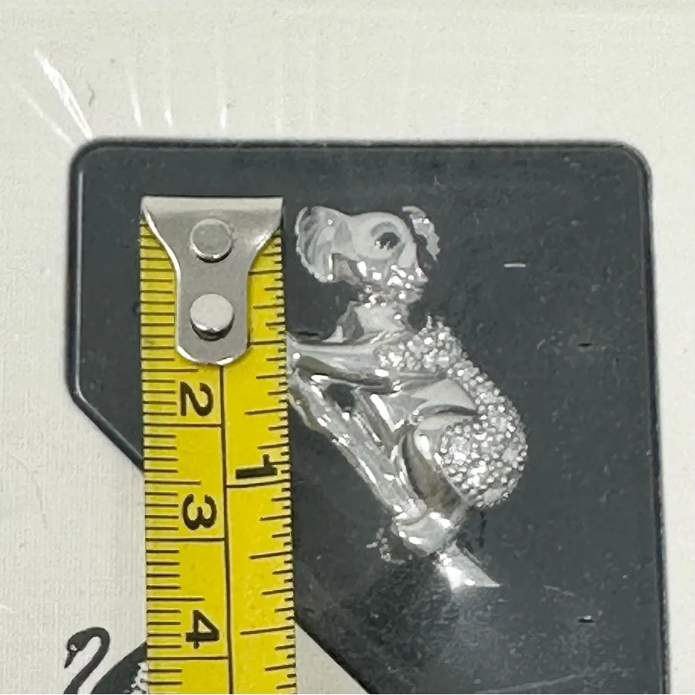 Swarovski Retired Crystal Koala Bear Silver Tone Brooch Pin Accessory Gift